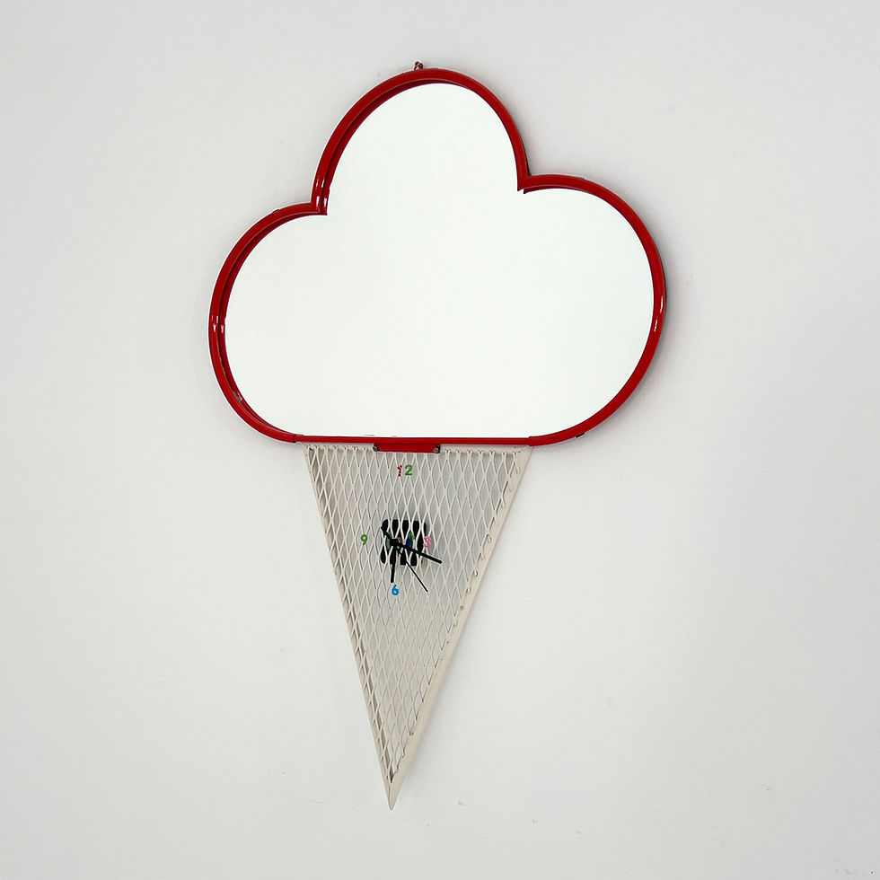 Ice Cream Mirror & Clock, 1980s - SOLD
