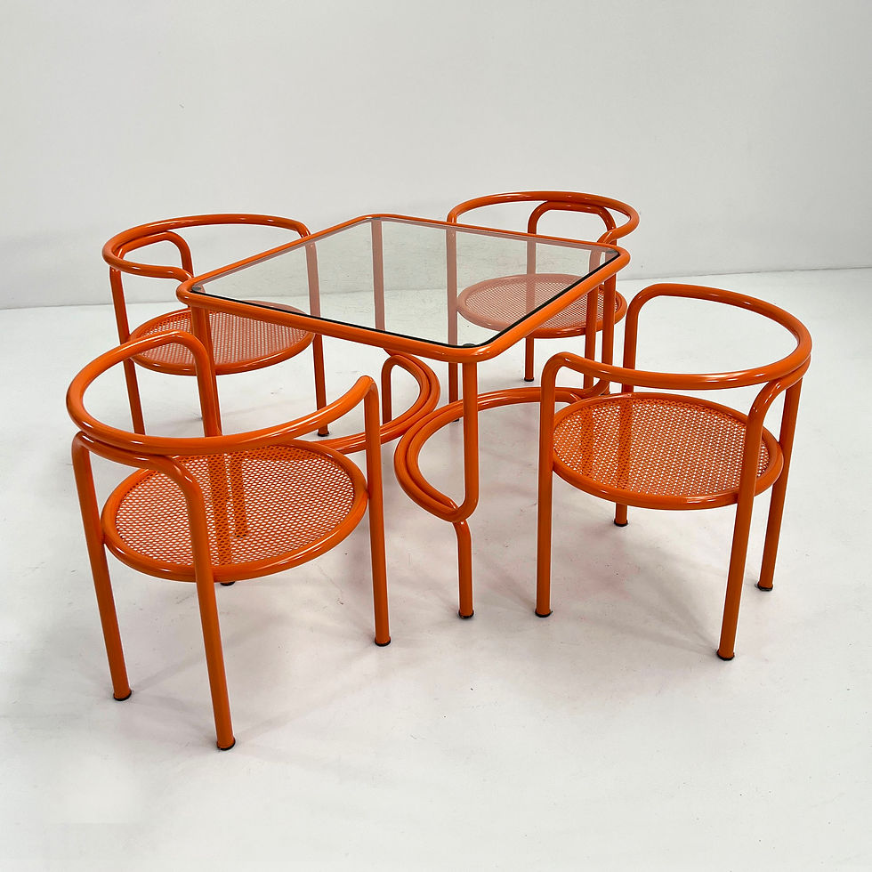 Set of 4 Locus Solus Chairs & Table by Gae Aulenti for Poltronova, 1960s - SOLD