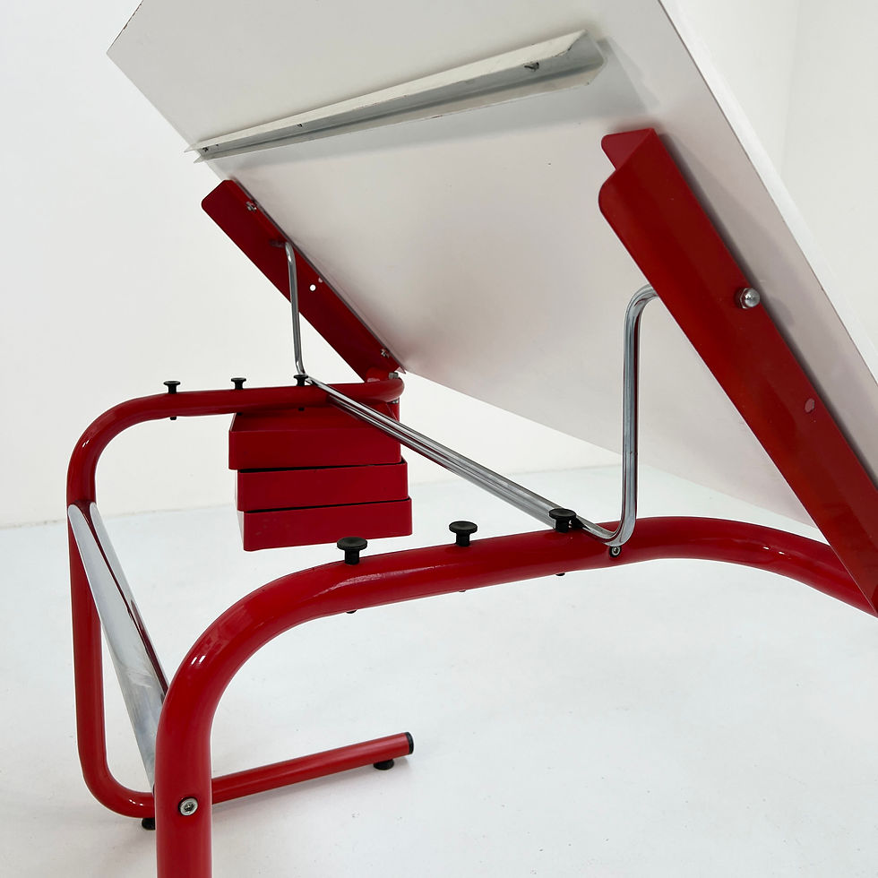 Thumbnail: Red Drafting Table/Desk by Joe Colombo for Bieffeplast, 1970s - SOLD