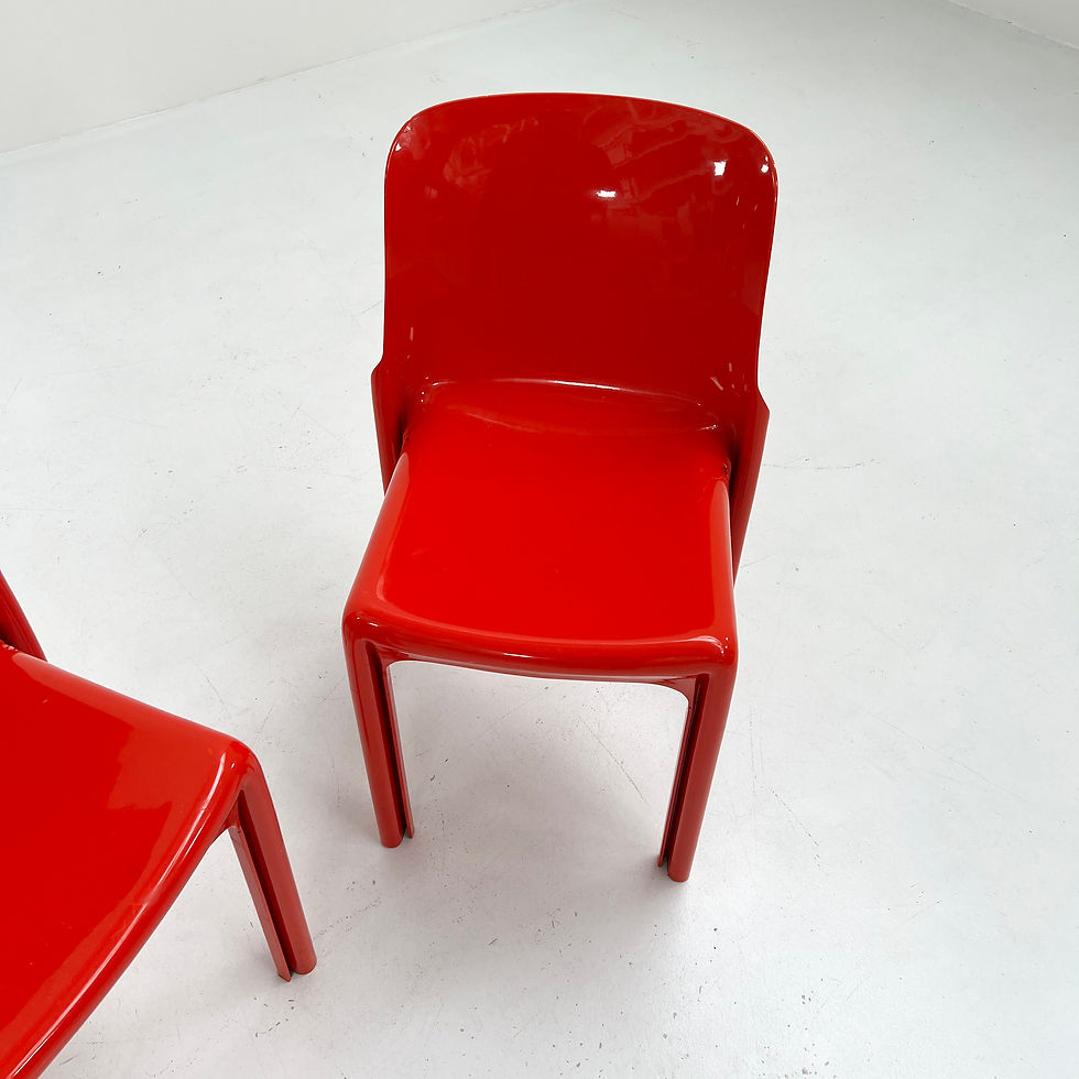 Thumbnail: Red Selene Chair by Vico Magistretti for Artemide, 1970s - SOLD