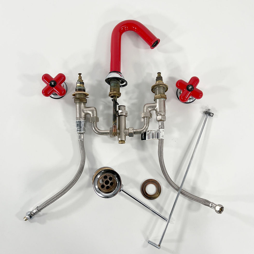 Thumbnail: Red Faucets Set by Claudio Salocchi for Fantini, 1970s - SOLD