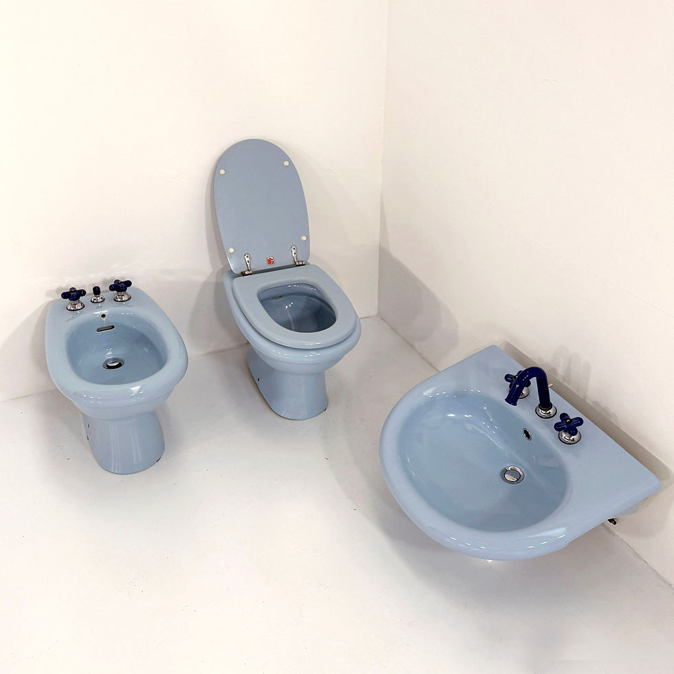 Thumbnail: Blue Bathroom Set by Claudio Salocchi for Fantini, 1970s - SOLD