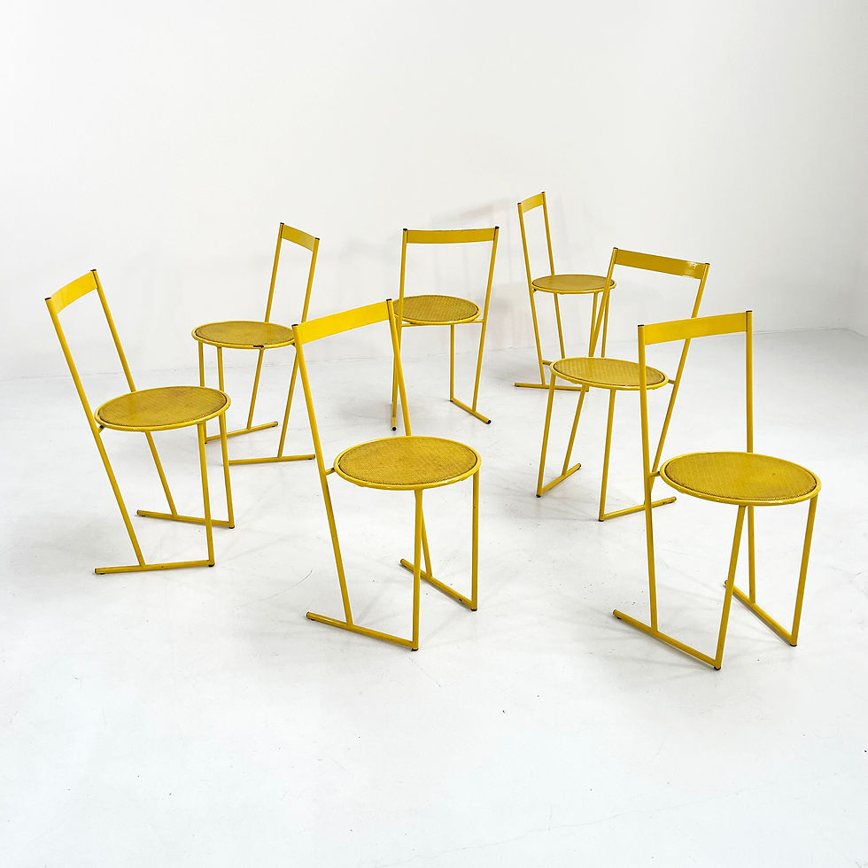 Thumbnail: Yellow Metal Chair from Flyline, 1980s - SOLD