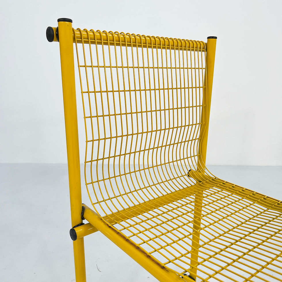Thumbnail: Set of 4 Wire Yellow Chairs in Metal, 1980s - SOLD