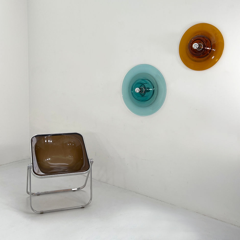 Thumbnail: Pair of Wall Lamps in Murano Glass by Pierre Cardin for Venini, 1969 - SOLD