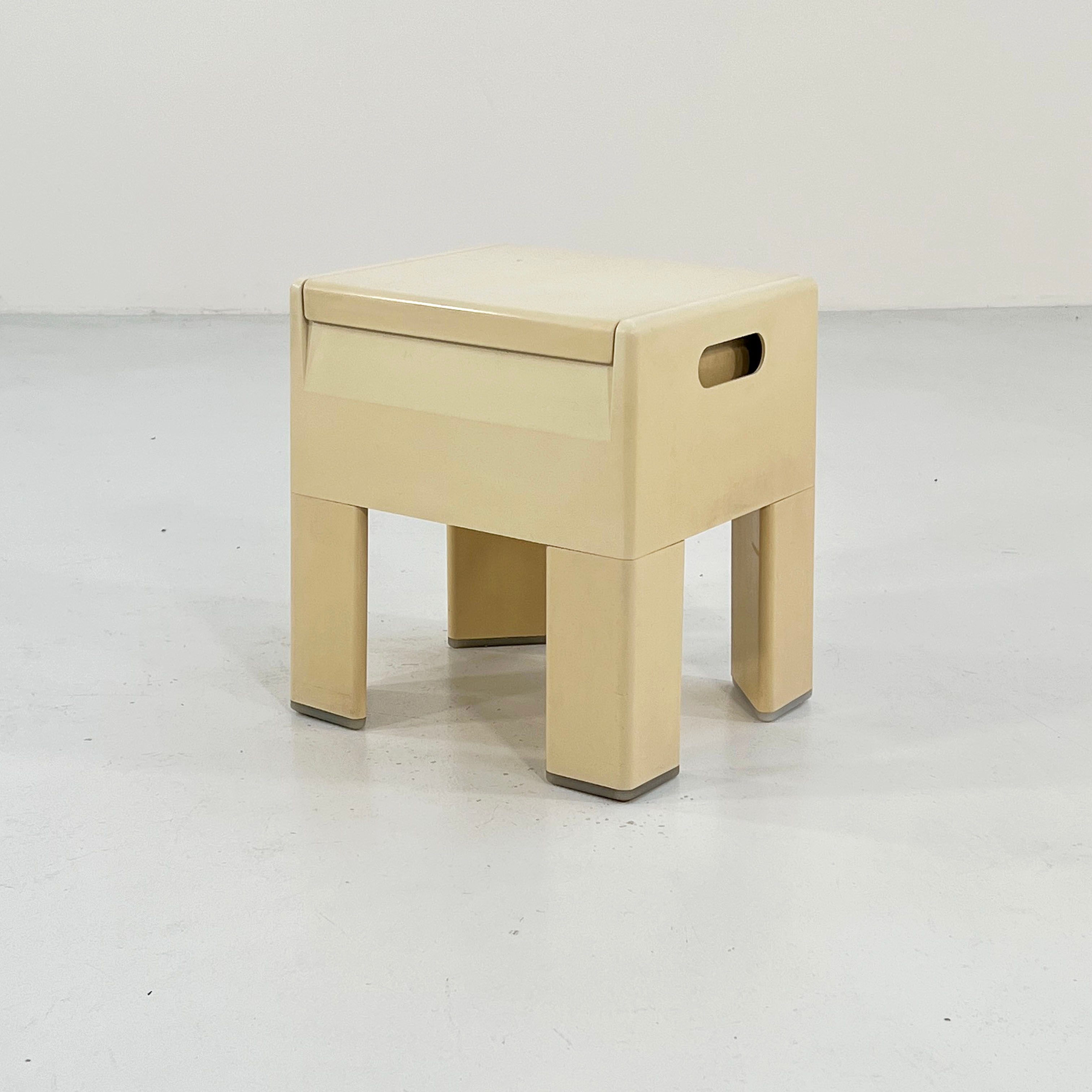 White G-Box Stool & Container Box by Olaf von Bohr for Gedy, 1970s - SOLD