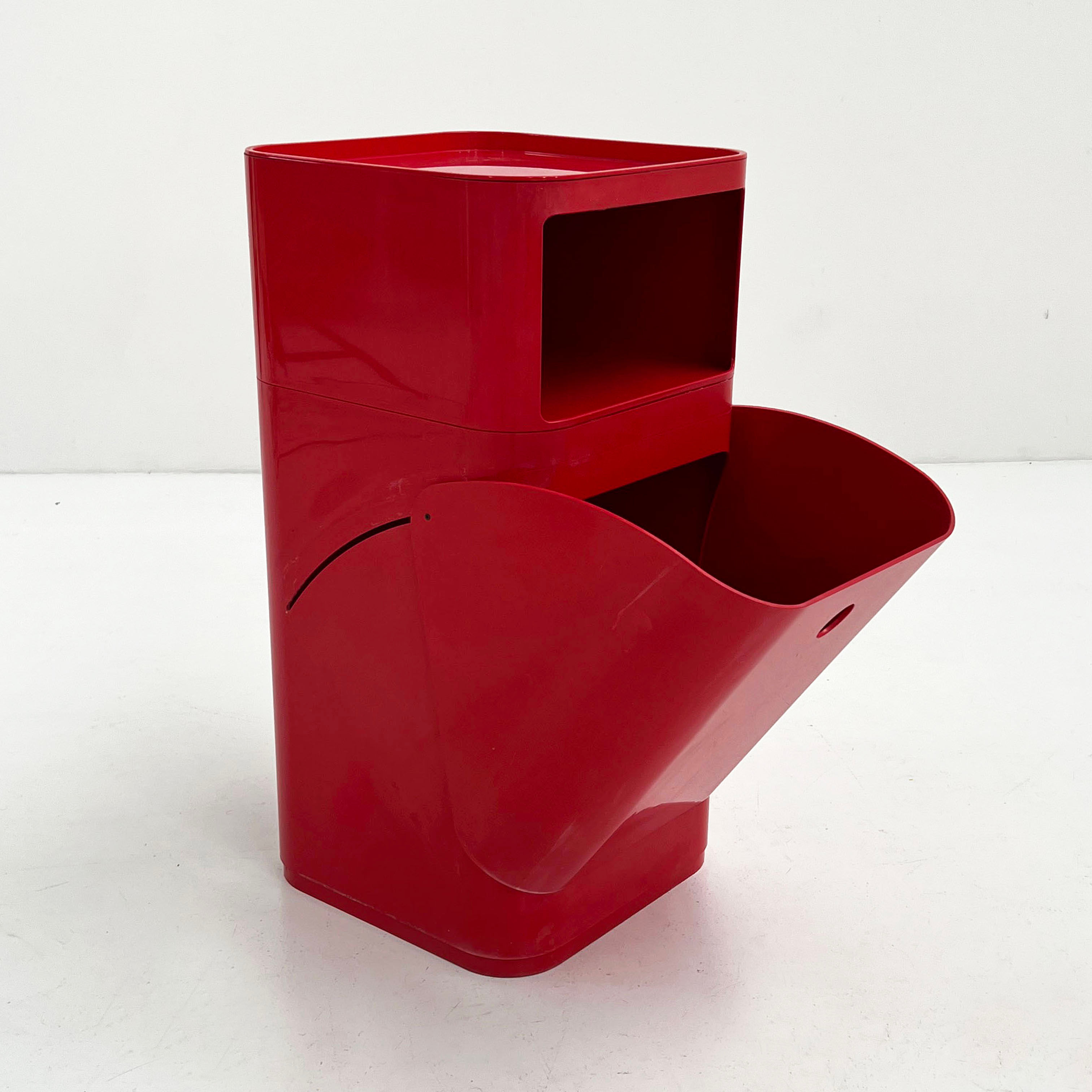 Red Laundry Bin & Storage by Anna Castelli for Kartell, 1970s - SOLD