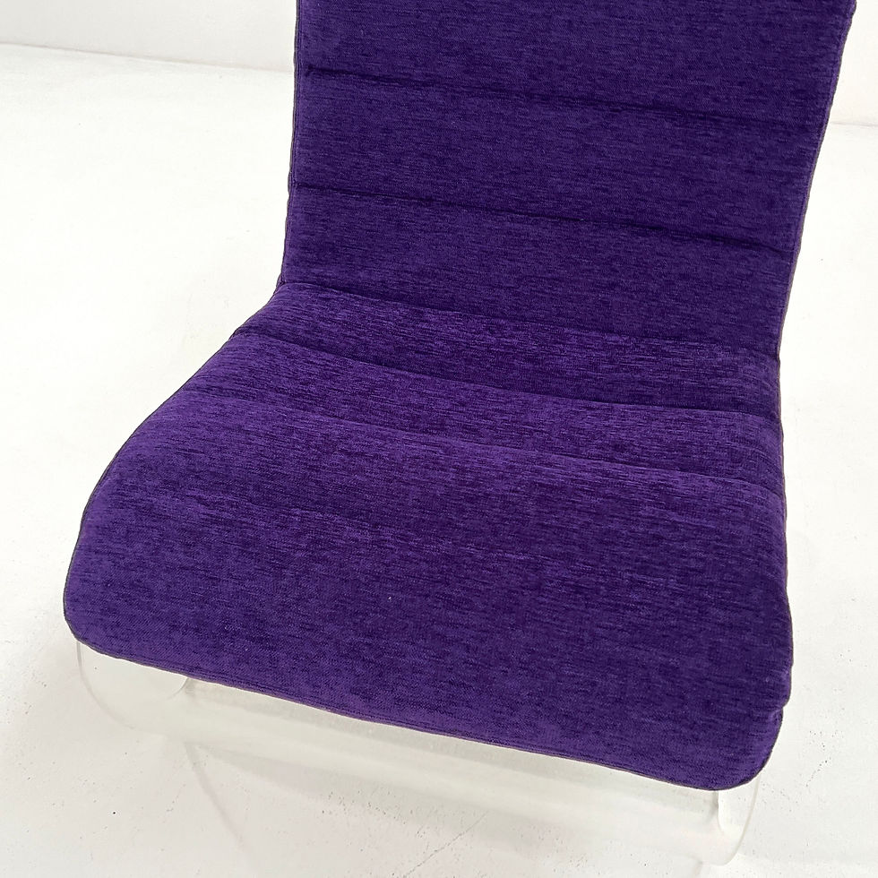 Thumbnail: Space Age Lounge Chair in Plexiglass with Purple Cushion, 1970s