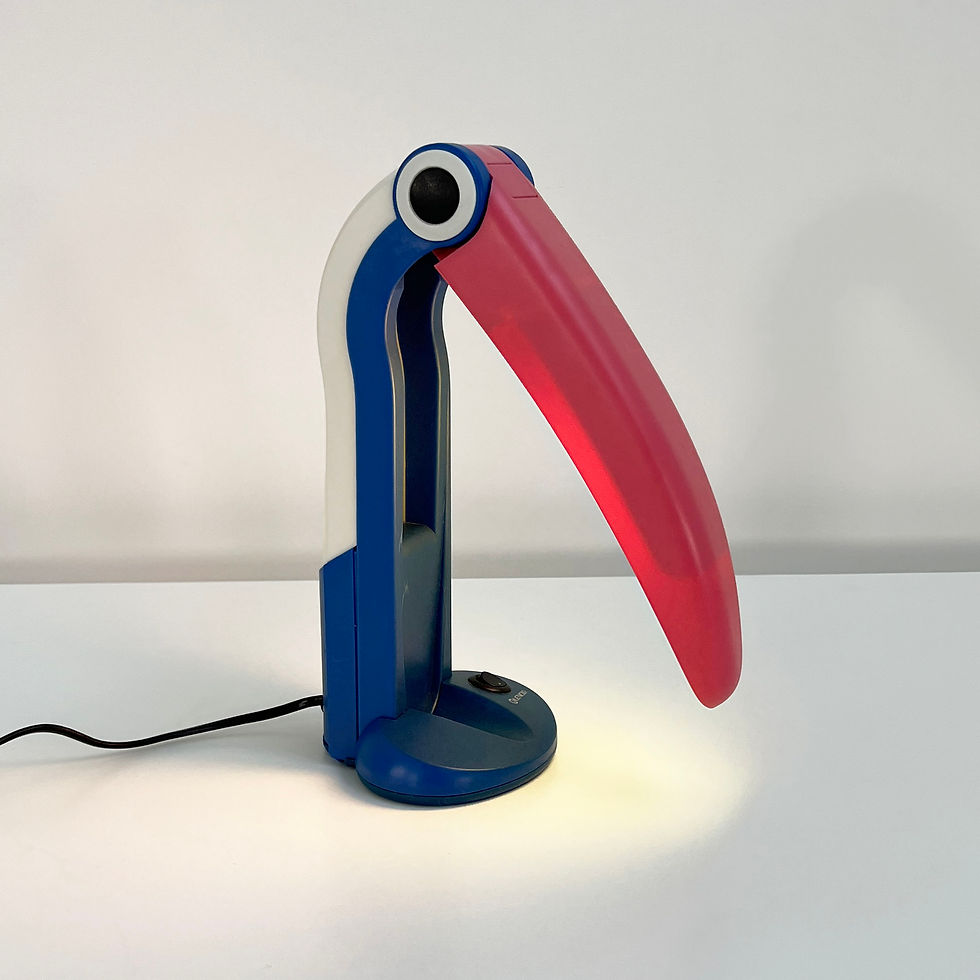 Blue/Pink Toucan Lamp by H.T. Huang for Huanglite, 1980s - SOLD