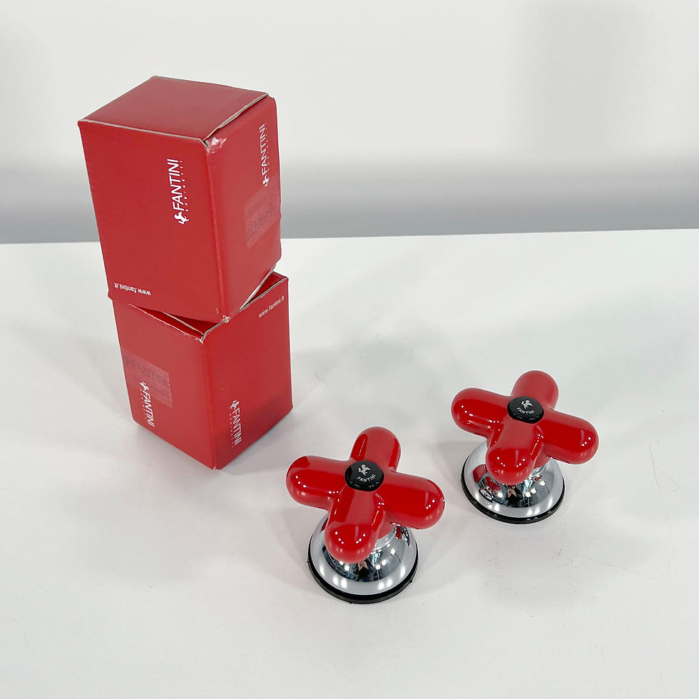 Thumbnail: Pair of Red Faucets by Claudio Salocchi for Fantini, 1970s - SOLD