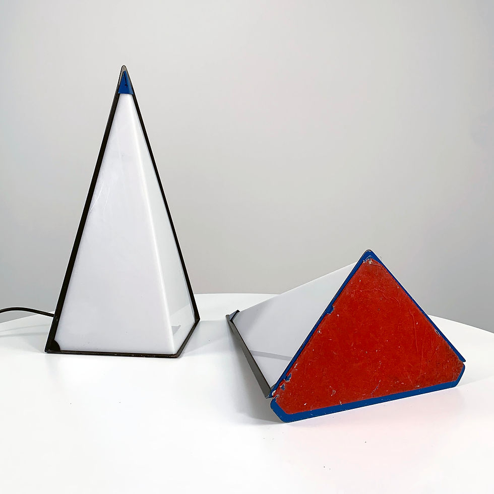 Thumbnail: Set of 2 Postmodern Pyramid Lamps by Zonca Italy, 1980s - SOLD