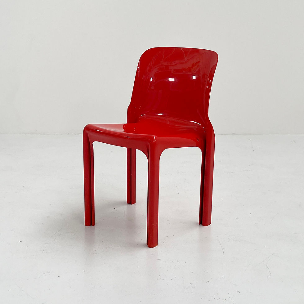 Red Selene Chair by Vico Magistretti for Artemide, 1970s - SOLD