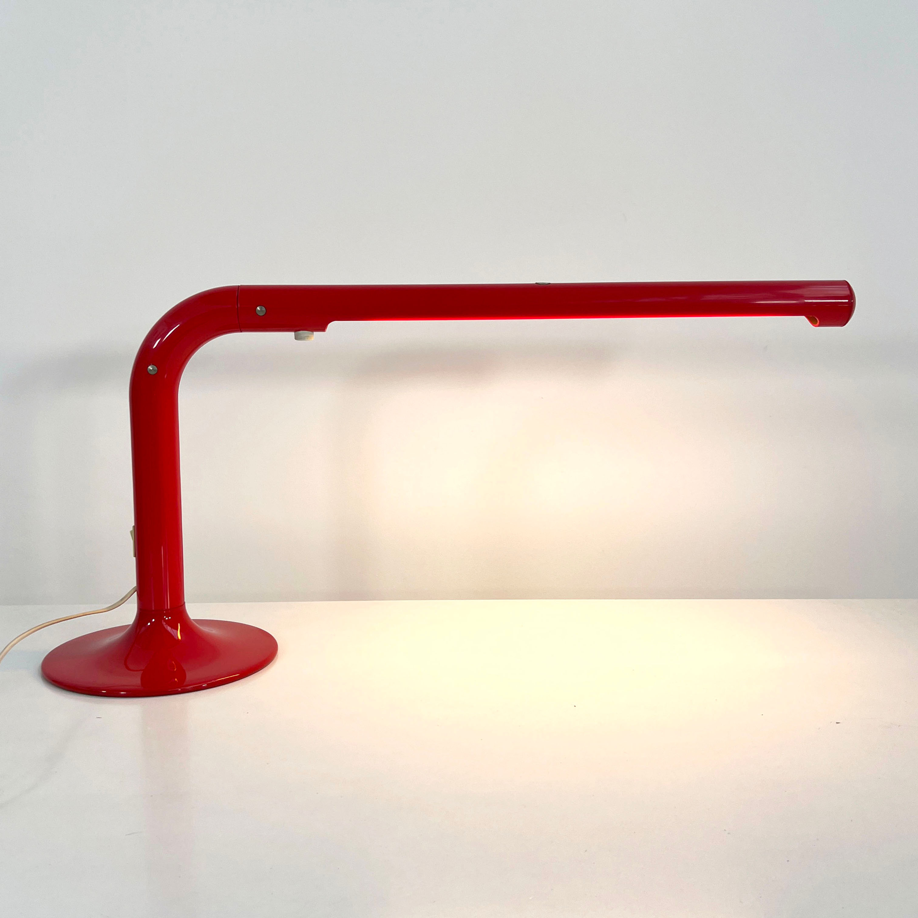 Red Tube Table Lamp by Anders Pehrson for Ateljé Lyktan, 1970s - SOLD