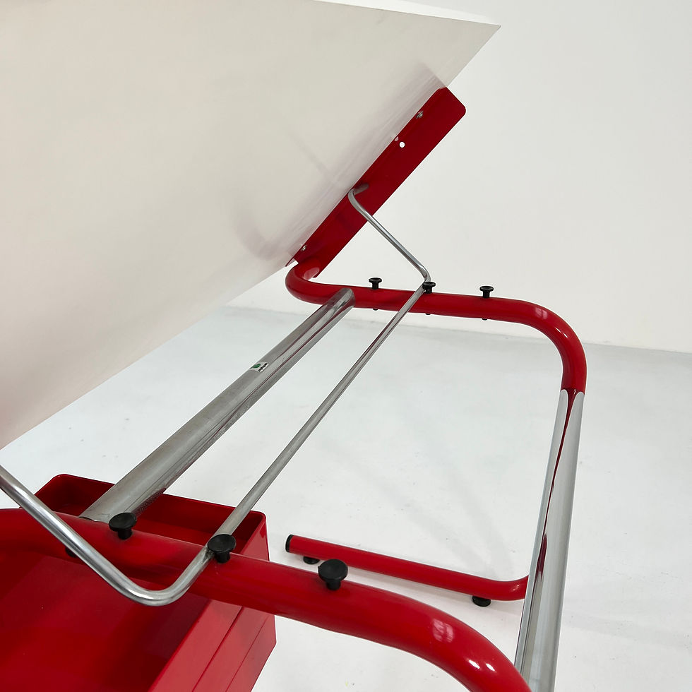 Thumbnail: Red Drafting Table/Desk by Joe Colombo for Bieffeplast, 1970s - SOLD