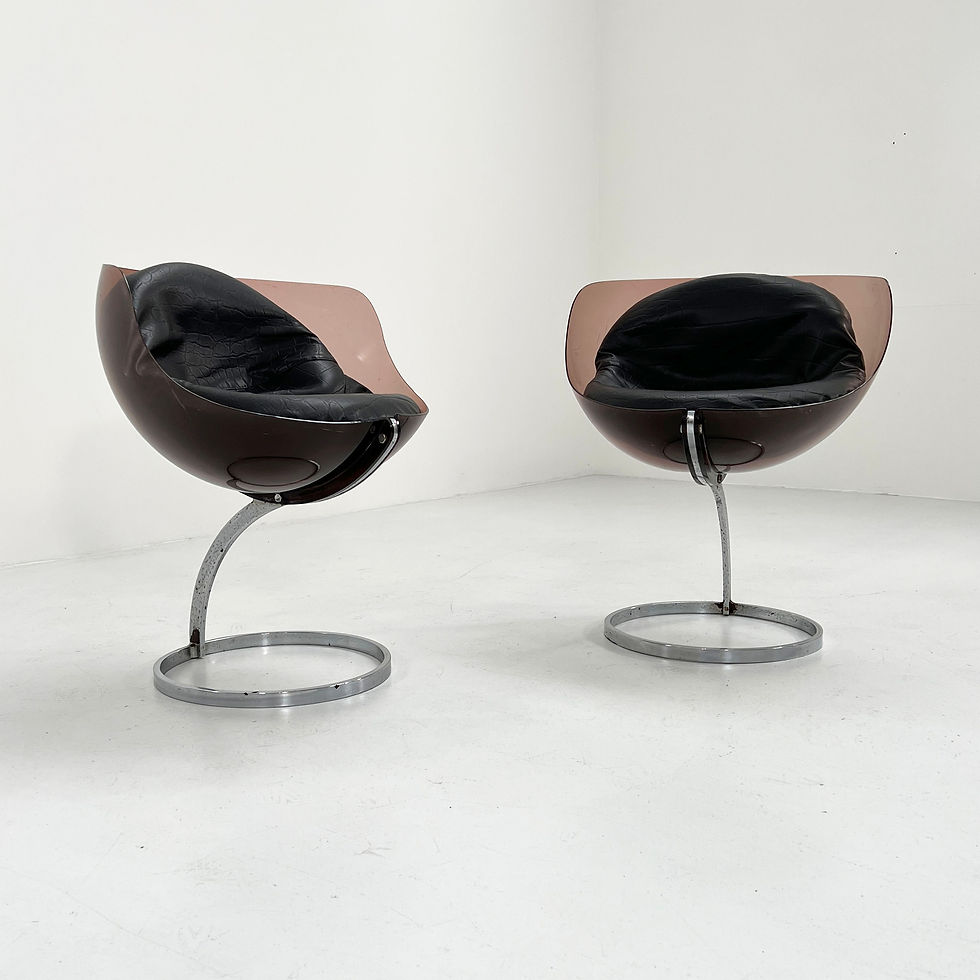 Thumbnail: Pair of Sphere Dining Chairs by Boris Tabacoff for Mobilier Moderne, 1970 - SOLD