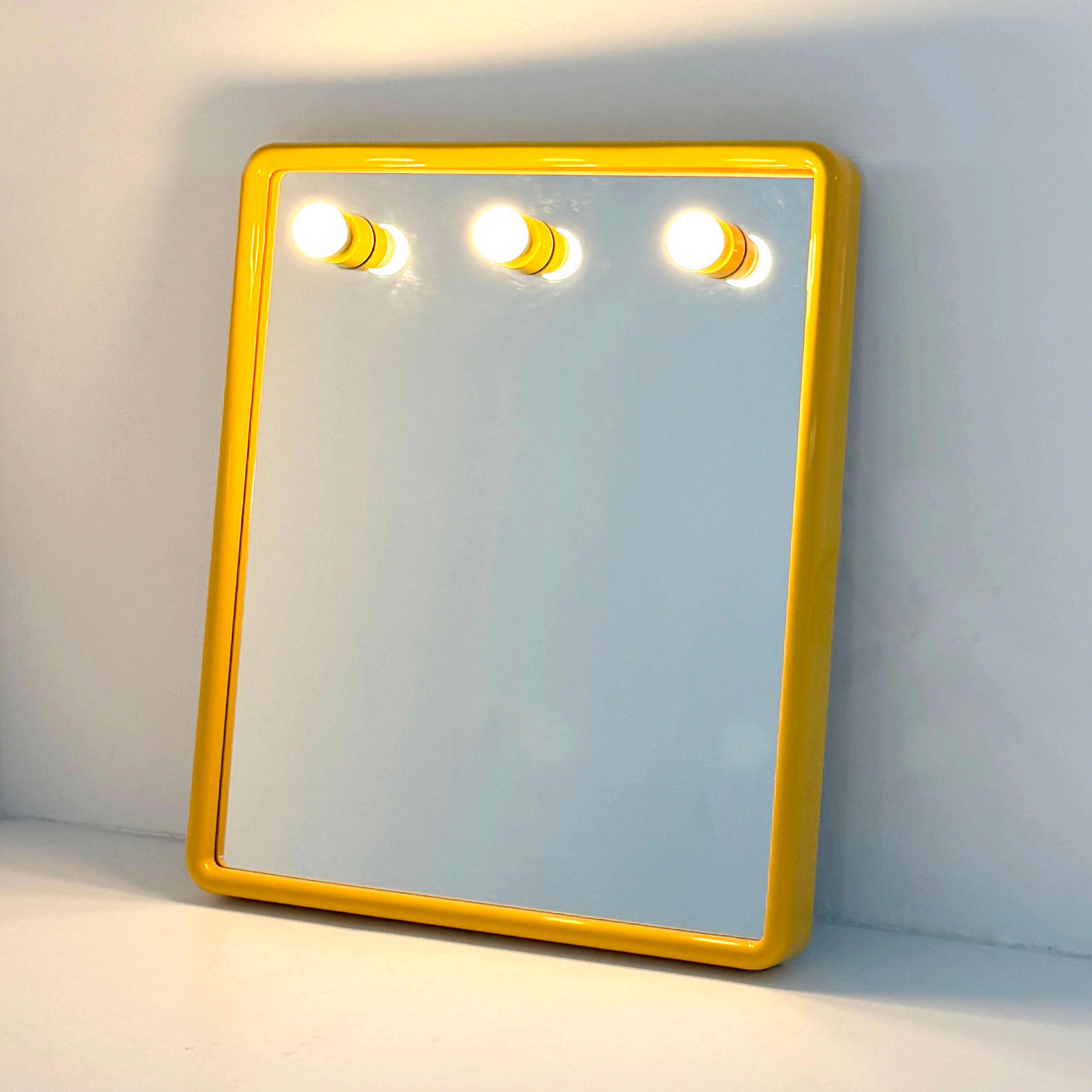 Yellow Vanity Mirror from Gedy, 1970s - SOLD