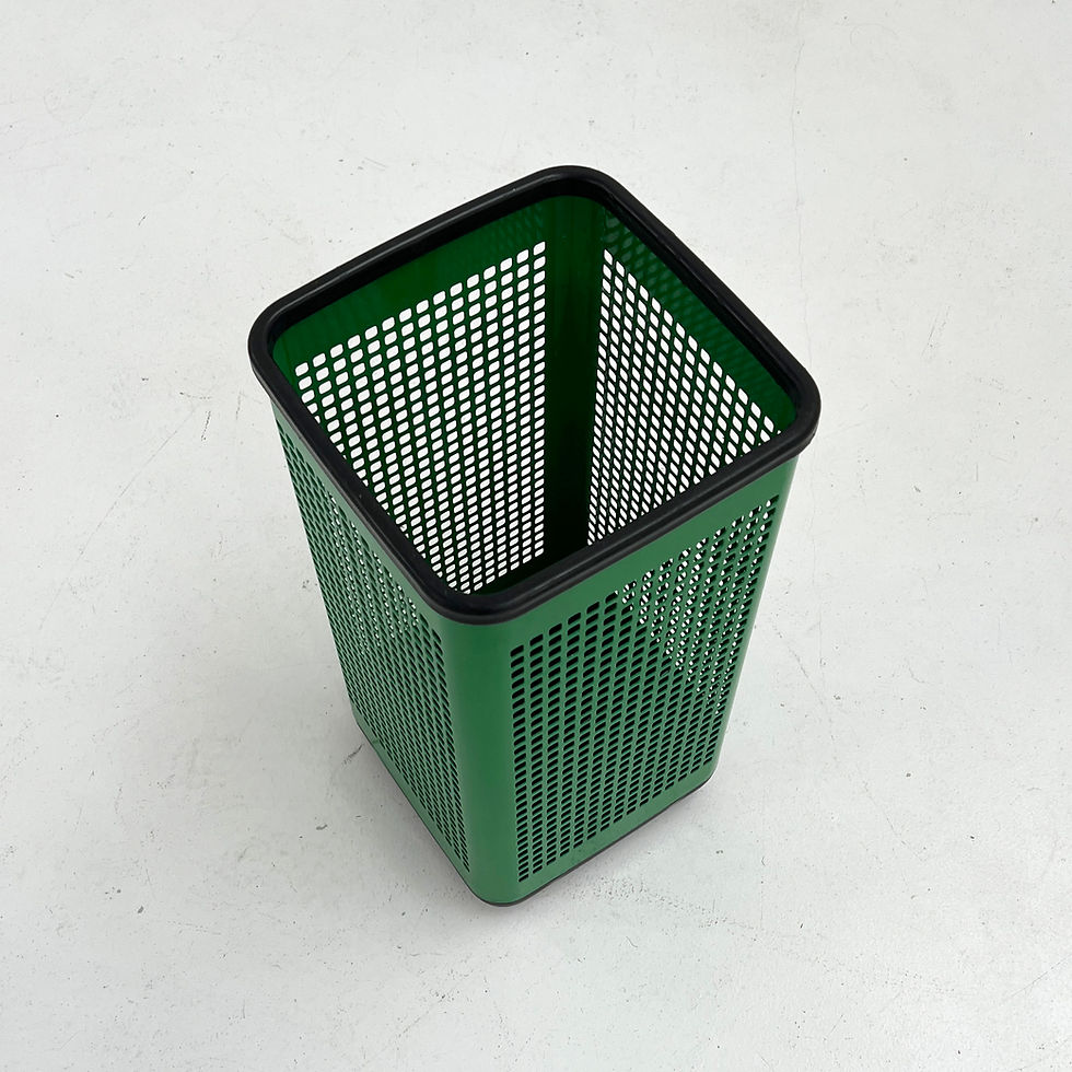 Thumbnail: Green Bin / Umbrella Holder in Perforated Metal from Neolt, 1980s - SOLD