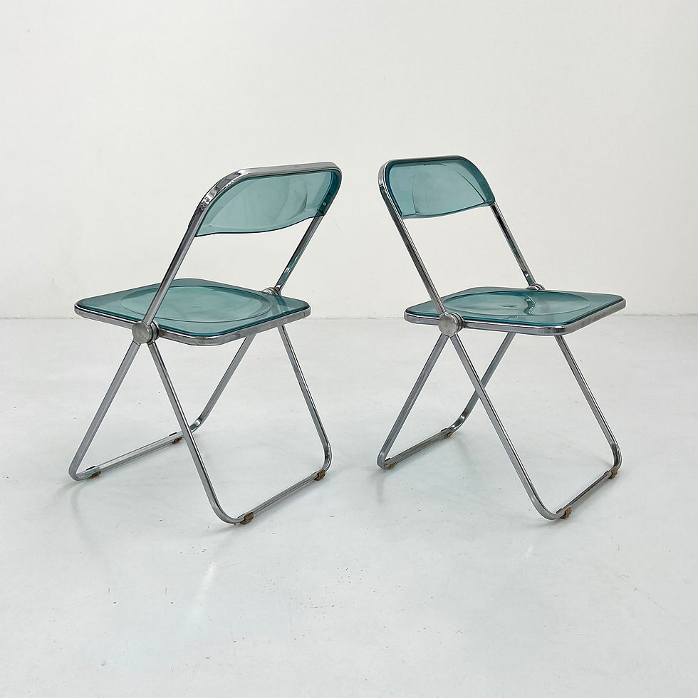 Thumbnail: Blue Plia Folding Chair by Giancarlo Piretti for Anonima, 1960s - SOLD