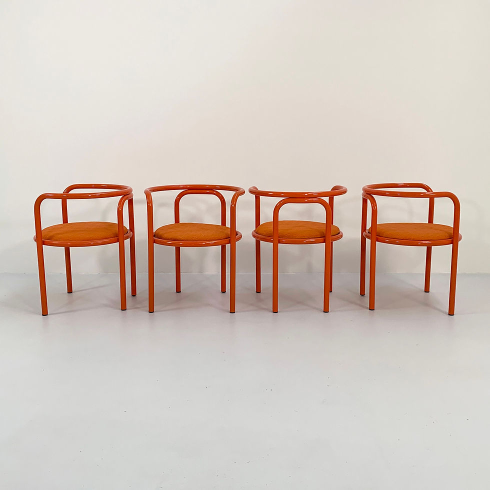 Thumbnail: Set of 4 Orange Locus Solus Chairs by Gae Aulenti for Poltronova, 1960s - SOLD