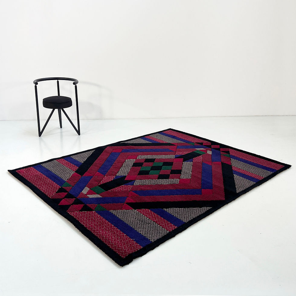 Thumbnail: Large Geometric Wool Rug by Gianni Erba for Trend, 1980s