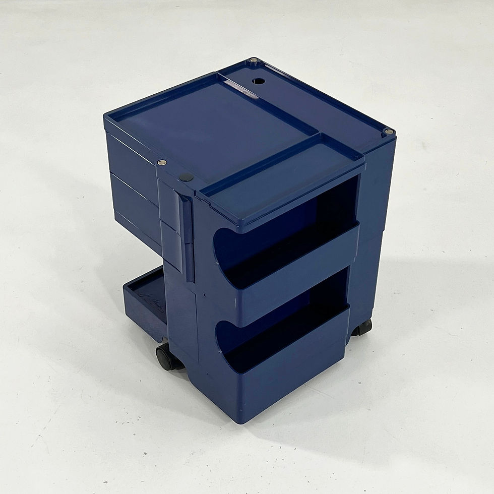 Thumbnail: Small Blue Boby Trolley by Joe Colombo for Bieffeplast, 1960s - SOLD