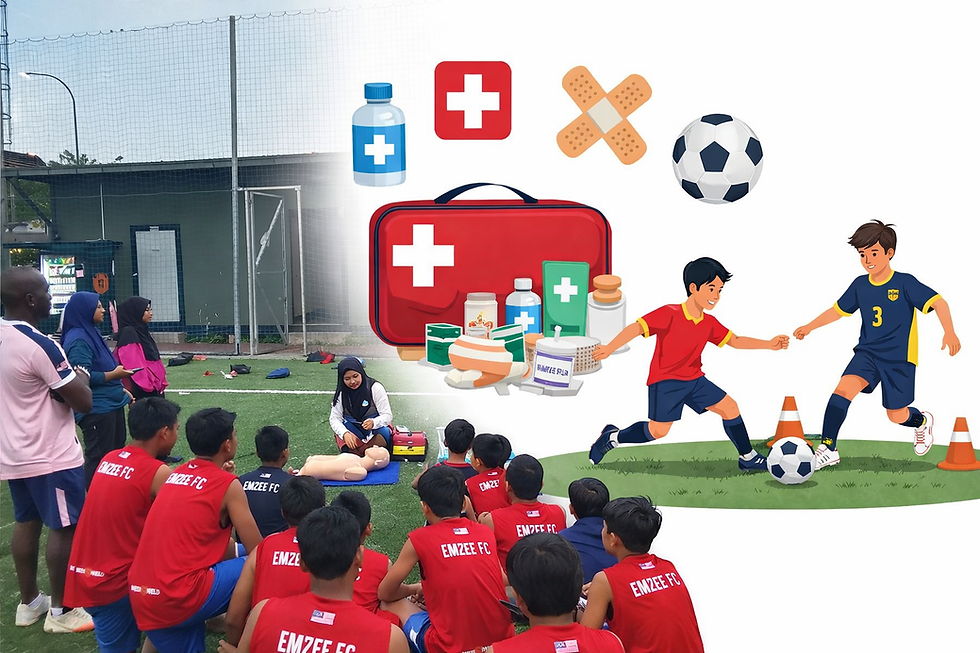 Emzee FC having their first basic first aid session