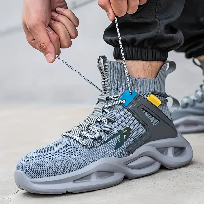 Lightweight Breathable Steel Toe Safety Work Boots - Slip-Resistant