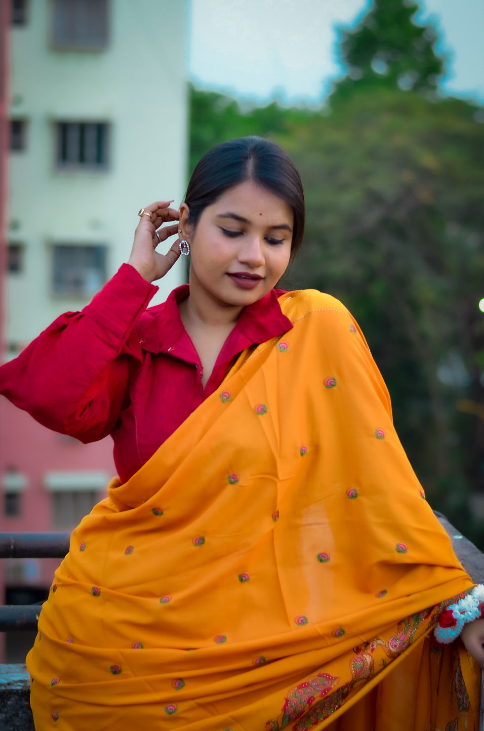 Mustard Shivanya Stylish Silk Saree With Embroidery Work with Fancy Swarosk