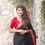 Thumbnail: Black Kanika Art Silk Plain Saree with Fancy Border-Blouse