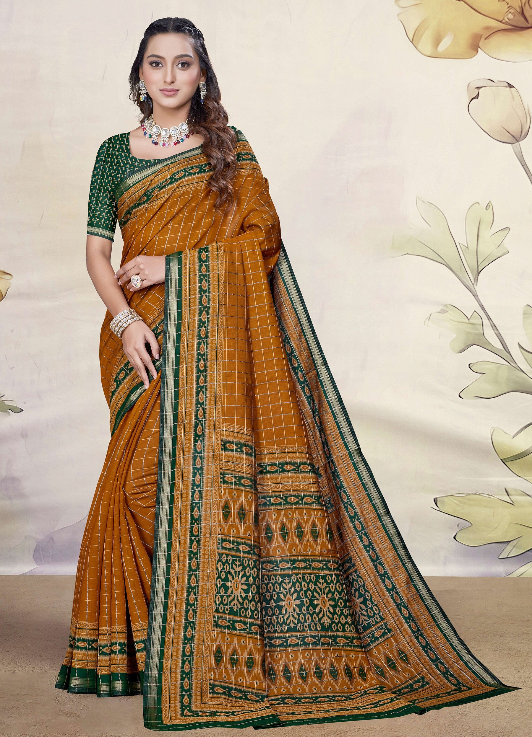 Stylish Print Mul Cotton Gala Saree