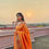 Thumbnail: Orange Swati Banarasi Silk Saree With Weaving Embroidery Work With Swaroski