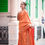 Thumbnail: Light Orange Banarasi Silk Jaya Saree With Weaving Bandhani Design