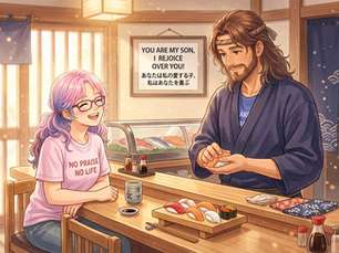 イエスさまが寿司屋の大将😄