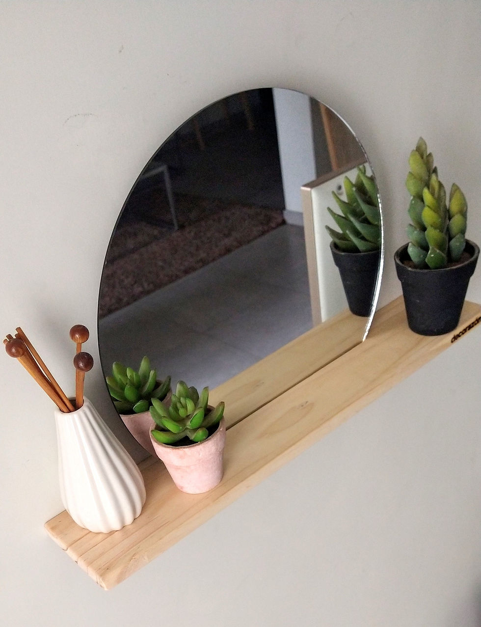 Miniatura: Espejo escandinavo redondo