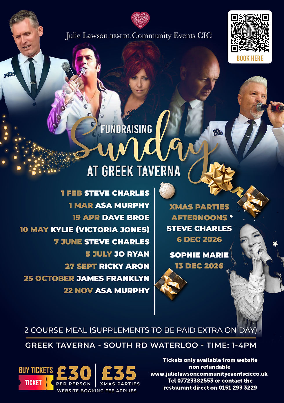 GREEK TAVERNA FUNDRAISING SUNDAY 25 OCTOBER 2026