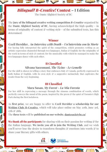 The Writing Club: B-Creative Contest's Winners are out!