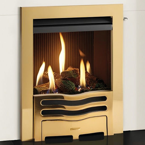 Logic HE Wave Log Effect Gas Fire - Brass