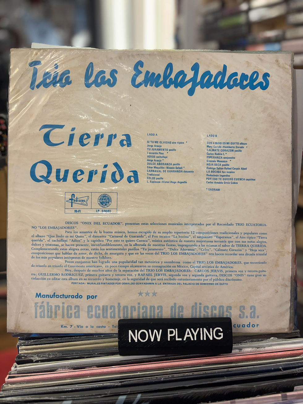 Miniatura: Trio Los Embajadores - Tierra Querida Vinilo Segunda Mano