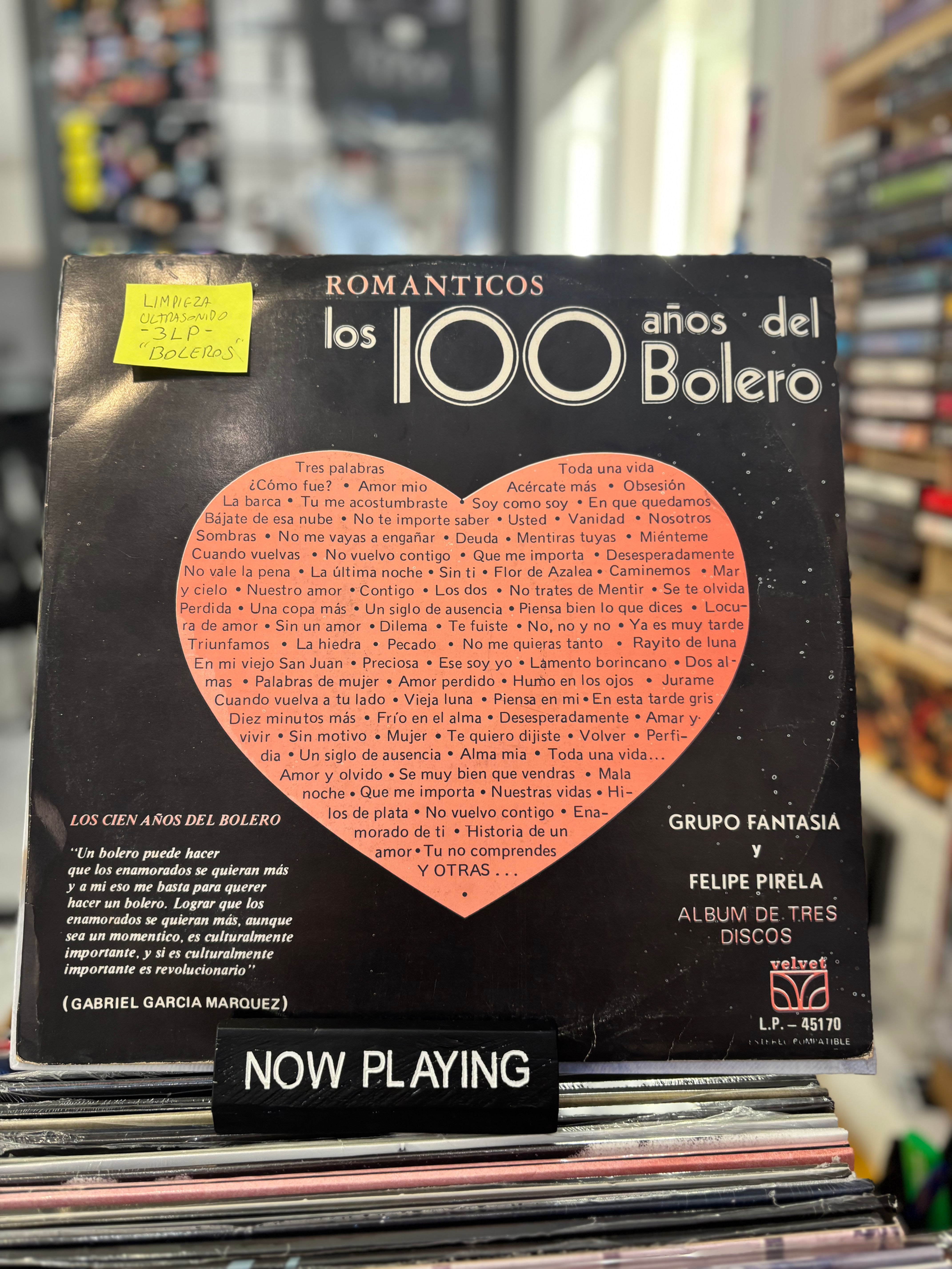 Grupo Fantasía - Romanticos Los 100 Años Del Bolero 3LP Vinilo Segunda Mano