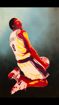 Kobe Bryant, 24in x 36in, spray painting/ paint marker, 2020