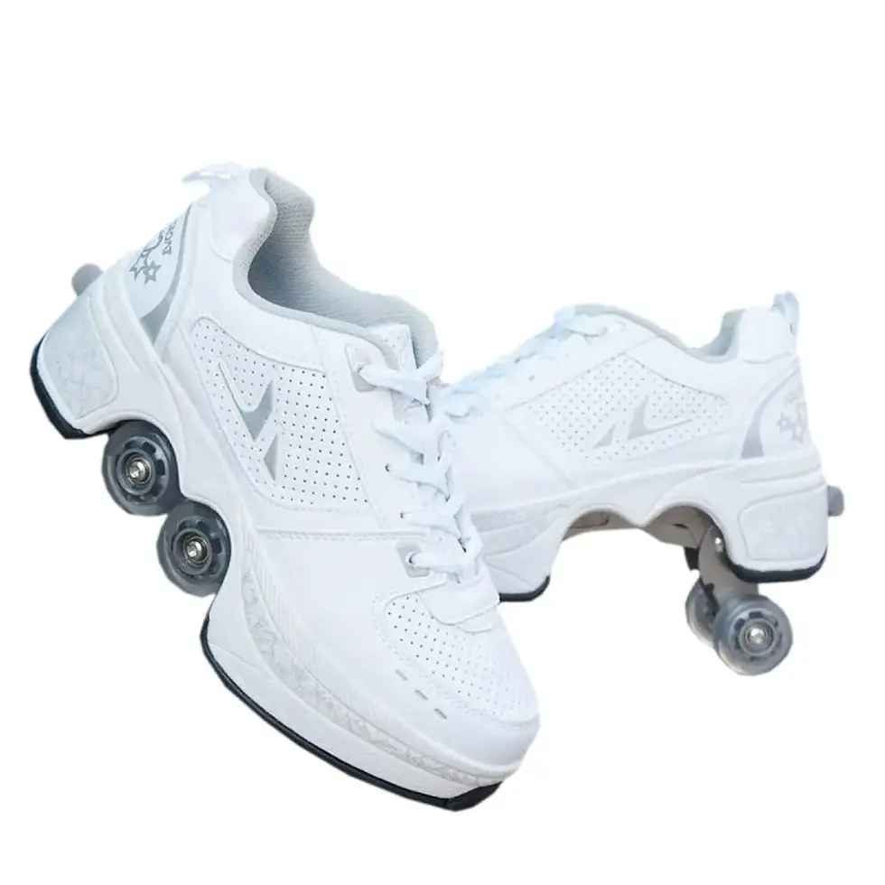 Thumbnail: Deformation Roller Shoes Parkour Wheel Shoes 4 Wheels Rounds Skates 
