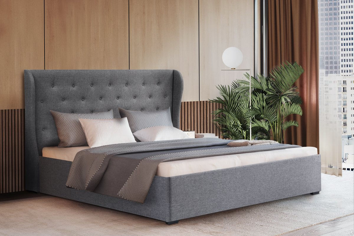 Artiss Bed Frame King Size Gas Lift Grey ISSA