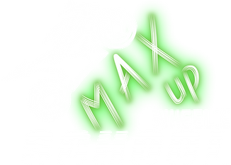 Max Up Wheelie School Doncaster logo featuring a motorcycle performing a wheelie with bold green and white text reading ‘MAX UP Wheelie Machine Wheelie School