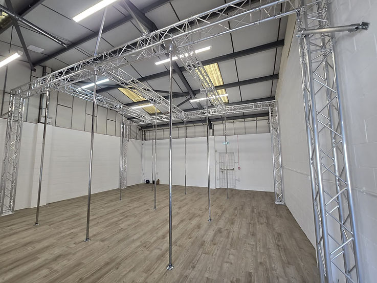 A pole studio with 9 poles