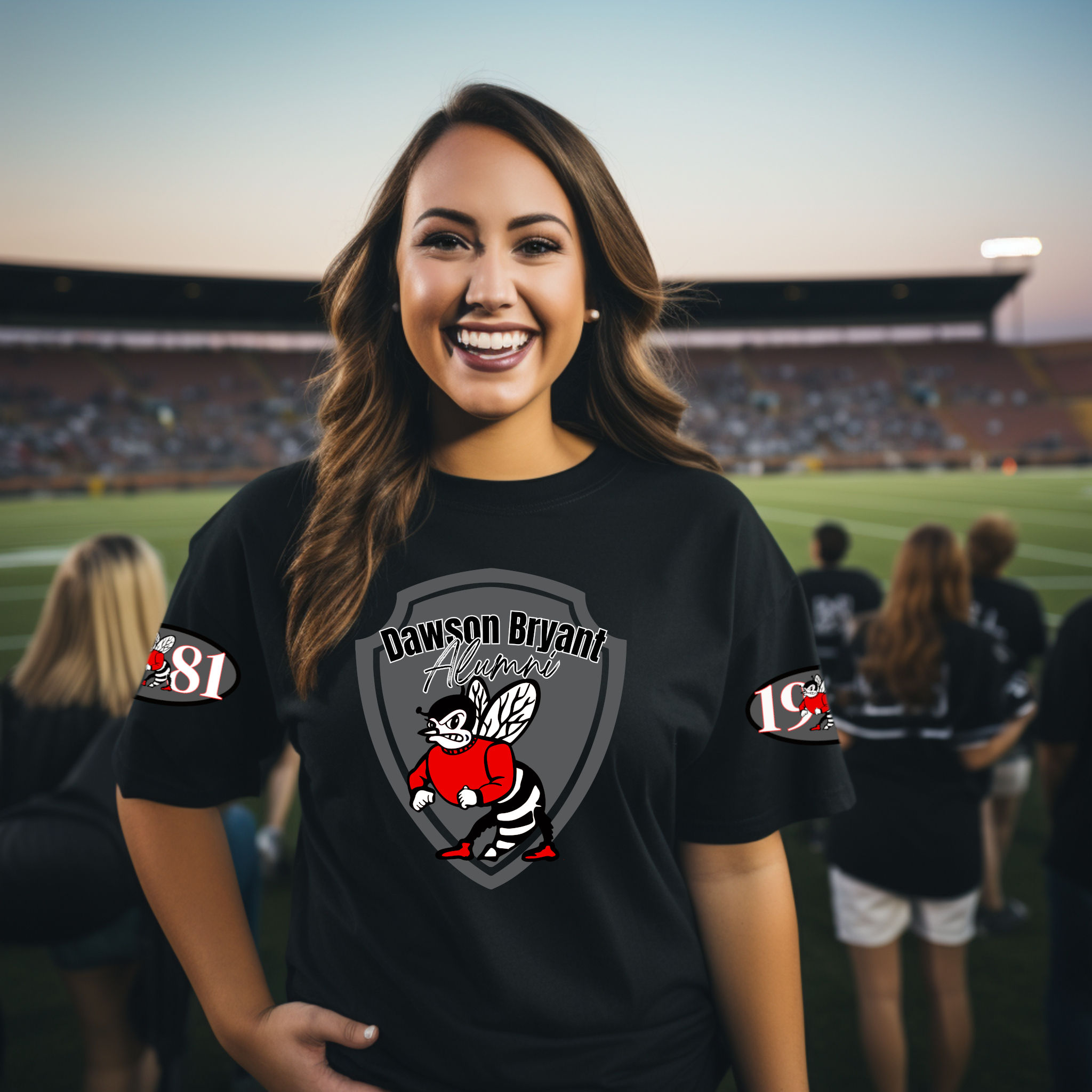 1981 Dawson Bryant Alumni Tee, 1981 With Mascot on sleeves