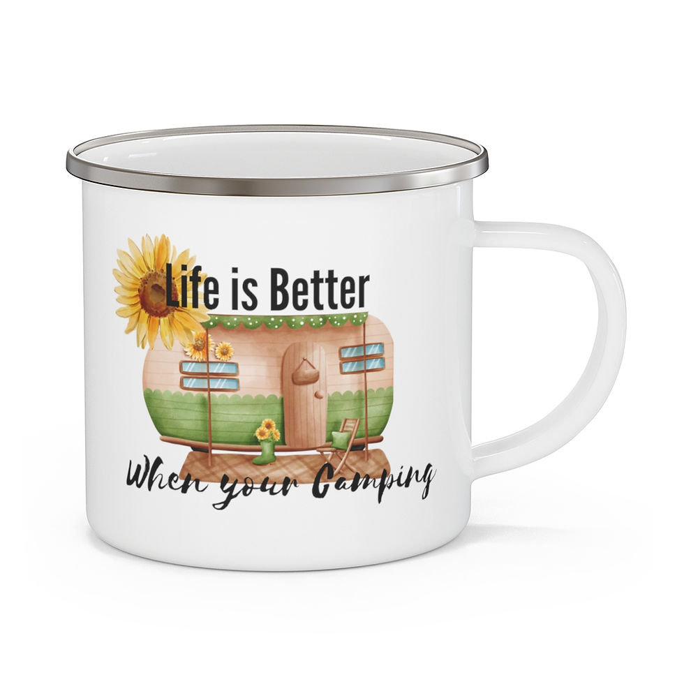 Thumbnail: Enamel Camping Mug, Coffee Mug, Tea Mug, Life is Better, When Your Camping Mug