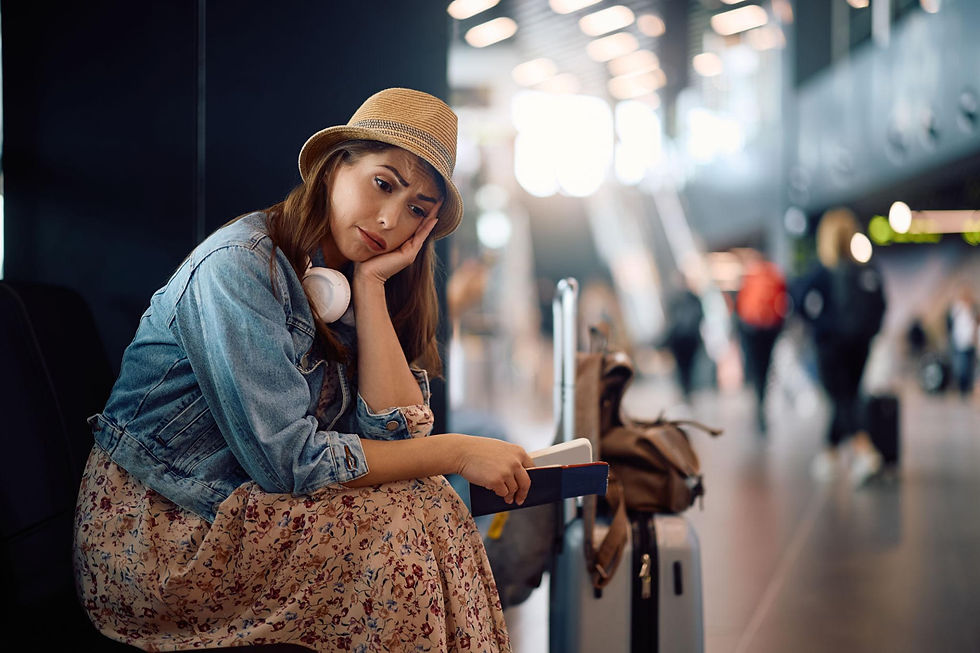 Staying in the airport during layover with uncertainty and missing out on seeing what's out there.