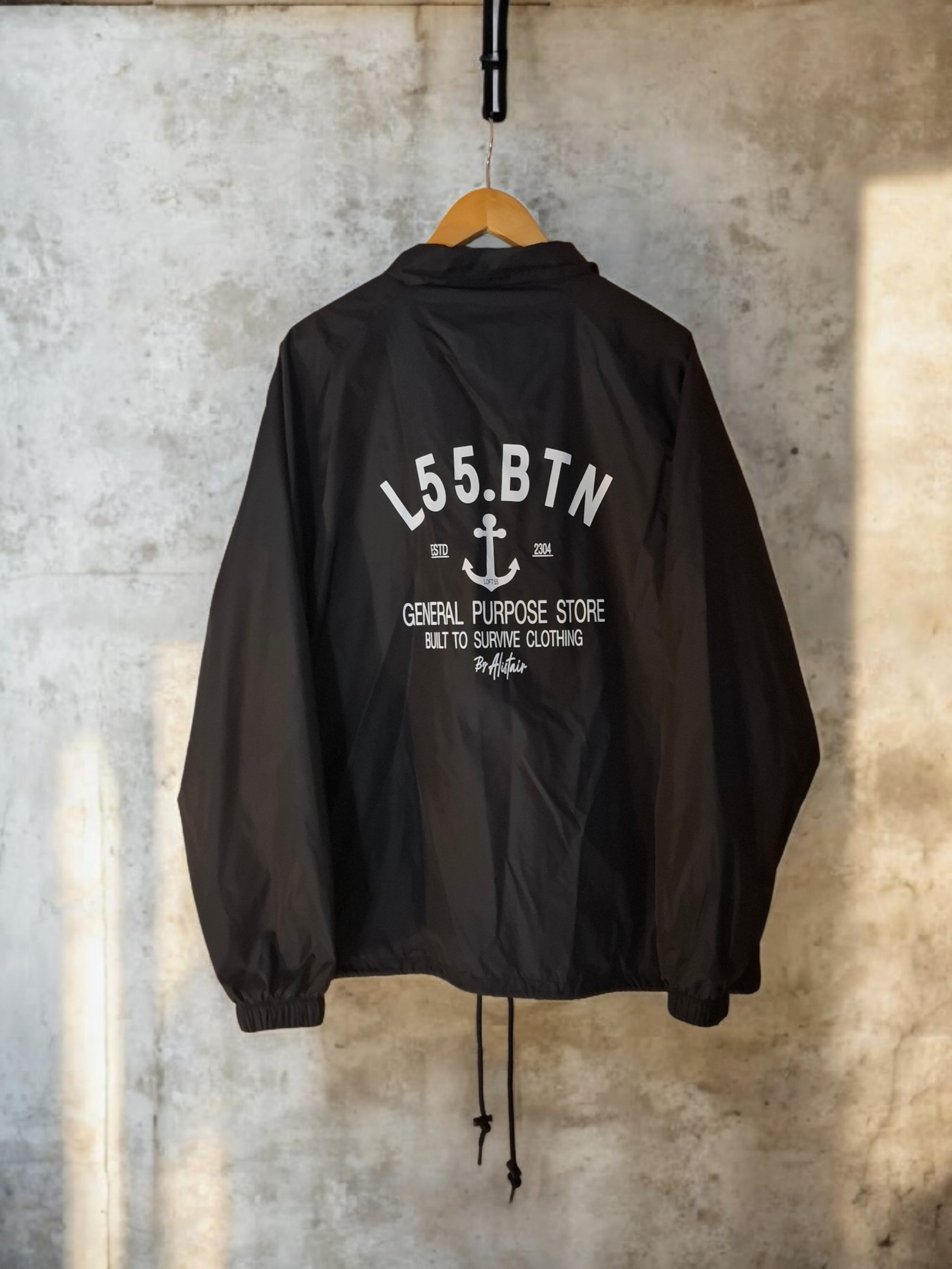 THE LOFT55 L55.BTN BLACK COACHES JACKET WITH ONLY 2 WEEK WAIT TIME