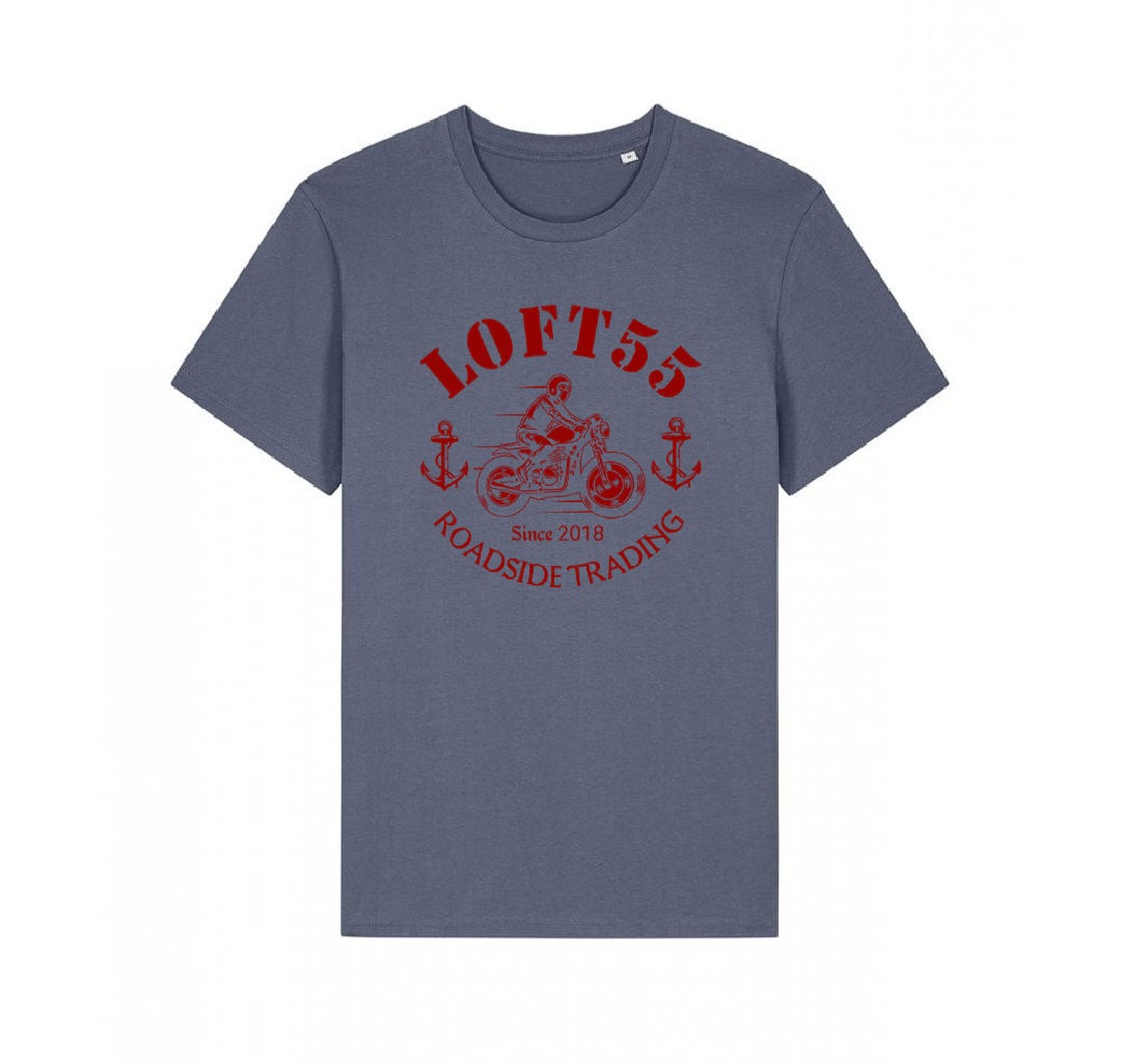 THE NEW LOFT55 ROADSIDE TRADING UNISEX BLUE GREY T-SHIRT 