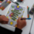 woman colouring in page